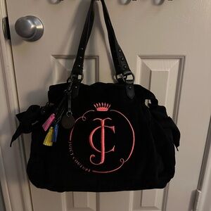 RARE AUTHENTIC 2011 JUICY COUTURE VELOUR BLACK DAYDREAMER SHOULDER BAG